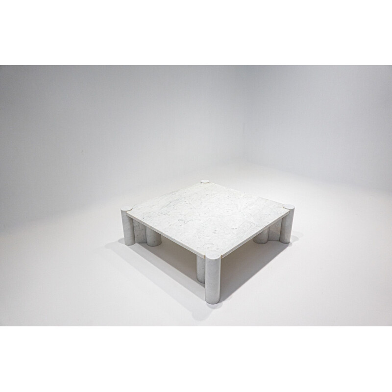 Vintage white Carrara marble Jumbo coffee table by Gae Aulenti for Knoll Inc, 1960s