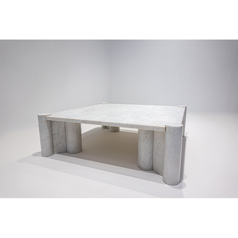 Vintage white Carrara marble Jumbo coffee table by Gae Aulenti for Knoll Inc, 1960s