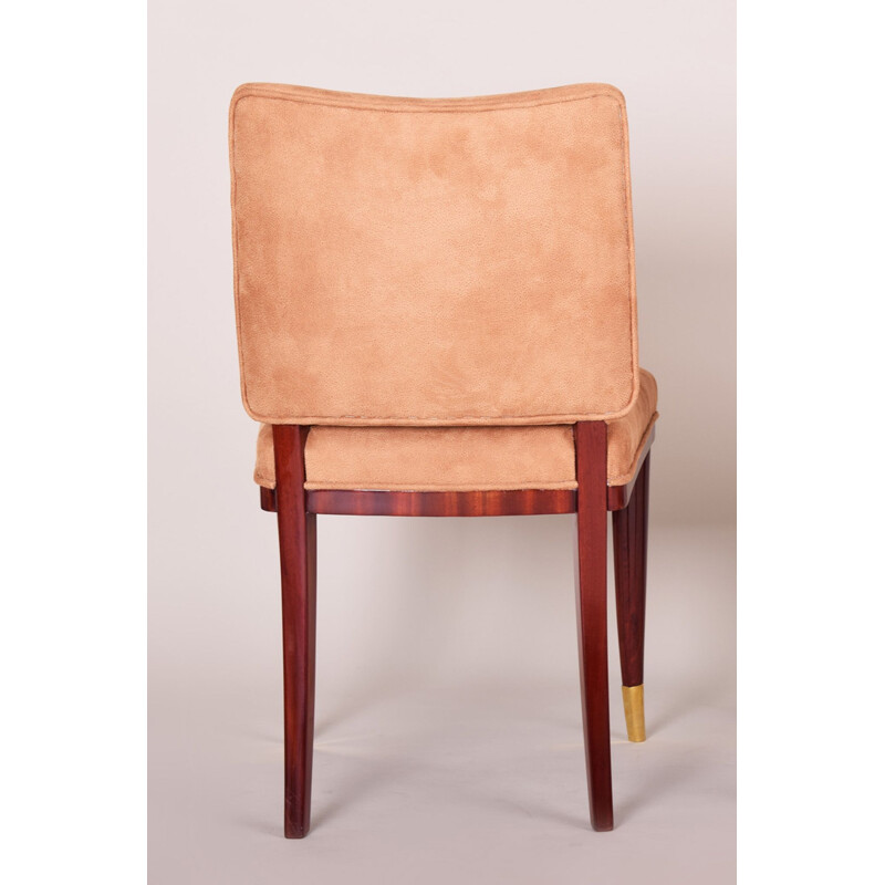 Art Deco vintage mahogany chair by Jules Leleu, France 1930s