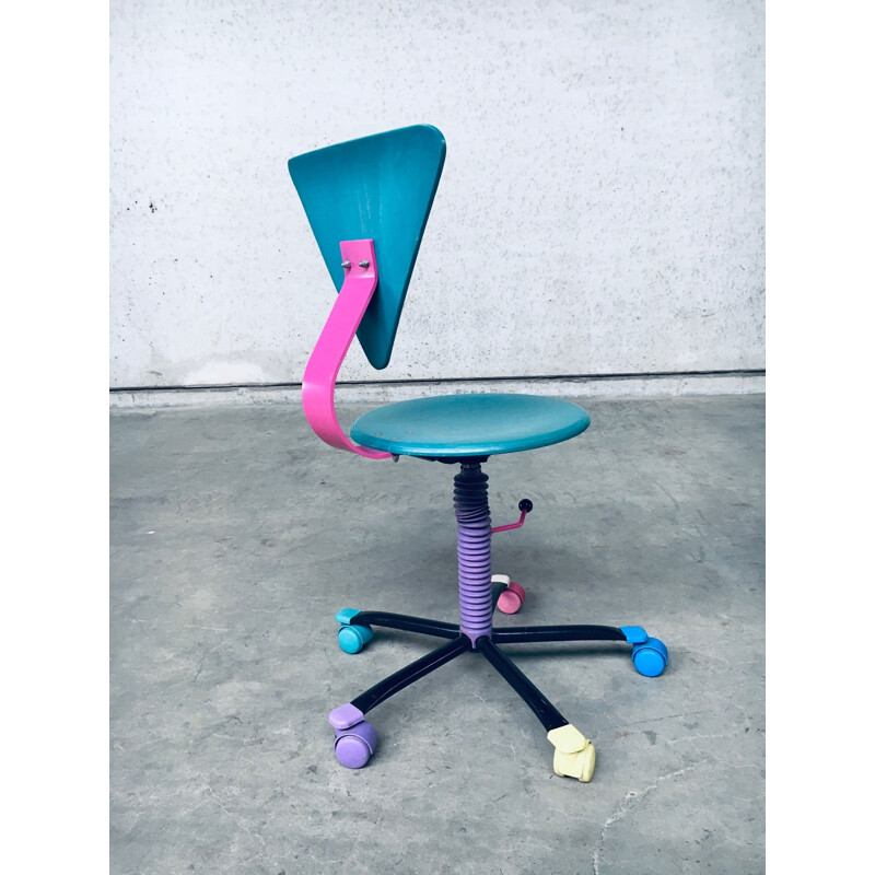 Cadeira de escritório colorida Vintage, 1980