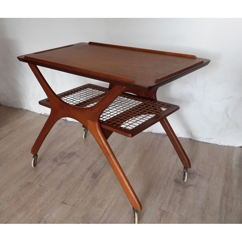 Danish teak serving trolley - 1960s