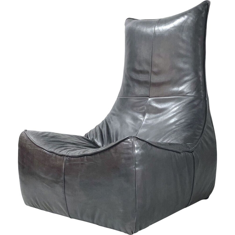 Vintage "The Rock" brown leather armchair by Gerard van Den Berg for Montis, 1970s