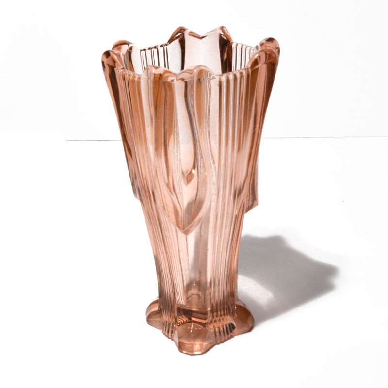 Vintage glass vase by Irena Pastrankov for Moser, Czechoslovakia 1930
