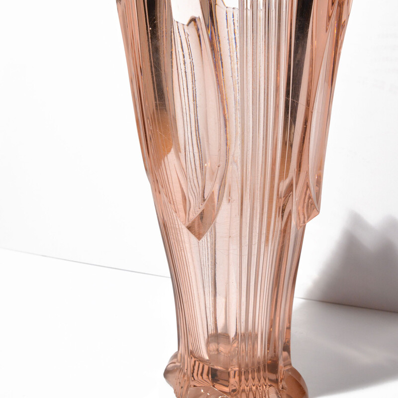 Vase vintage en verre par Irena Pastrankov pour Moser, Tchécoslovaquie 1930
