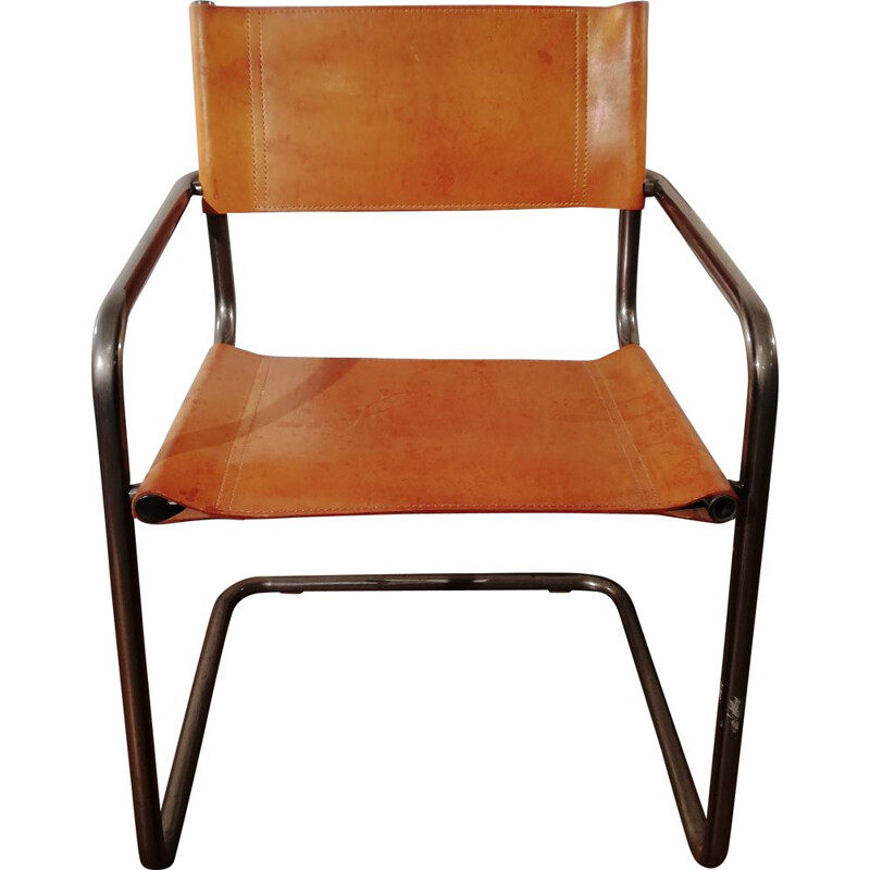 Vintage B34 leather armchair by Marcel Breuer