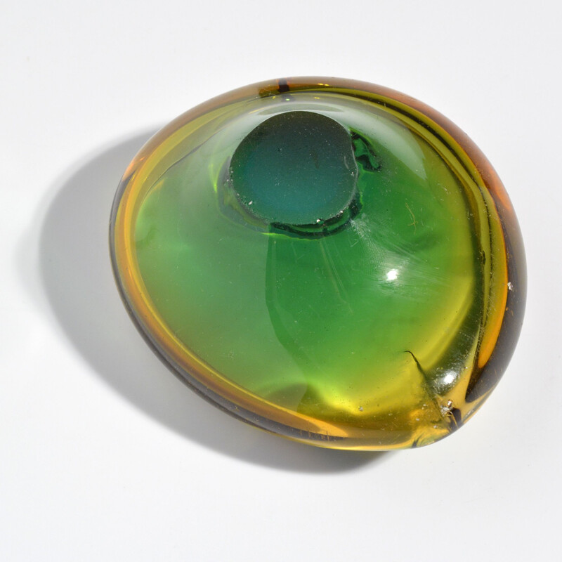 Vintage glass ashtray by Emanuel Beranek for Skrdlovice, Czechoslovakia 1960