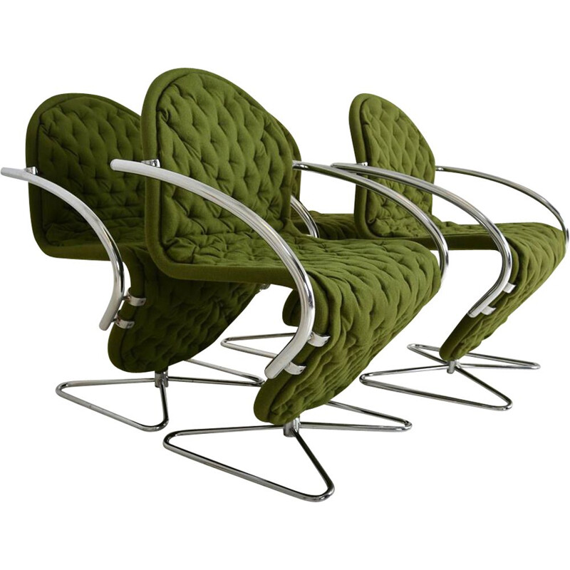 Lot de 4 fauteuils vintage de Verner Panton pour Fritz Hansen, Danemark 1970