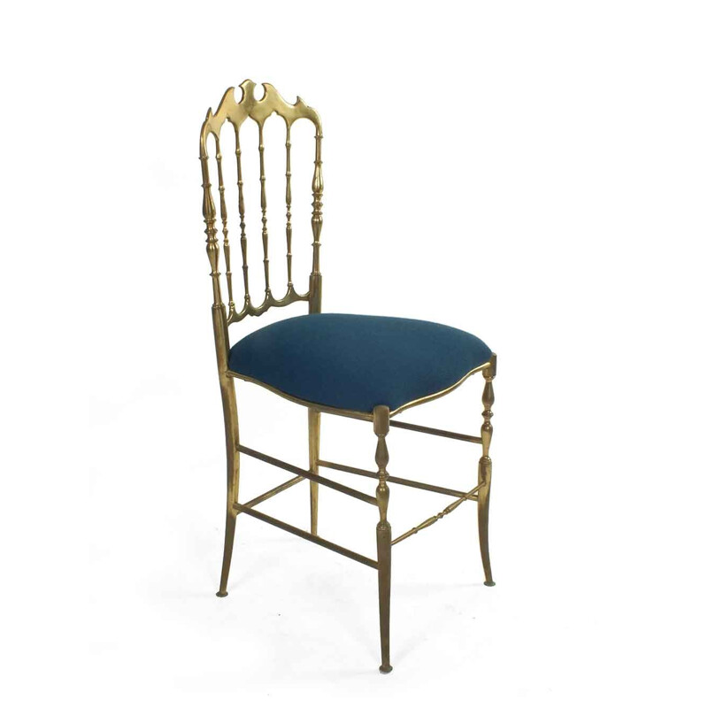 Chiavari vintage stoel met middernachtblauw fluweel