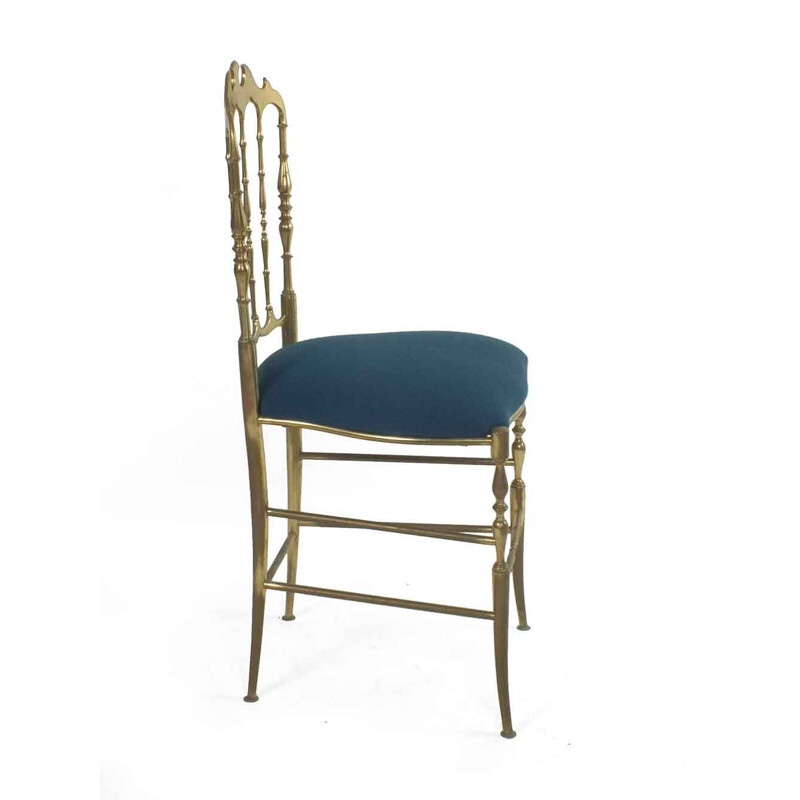 Chiavari vintage stoel met middernachtblauw fluweel