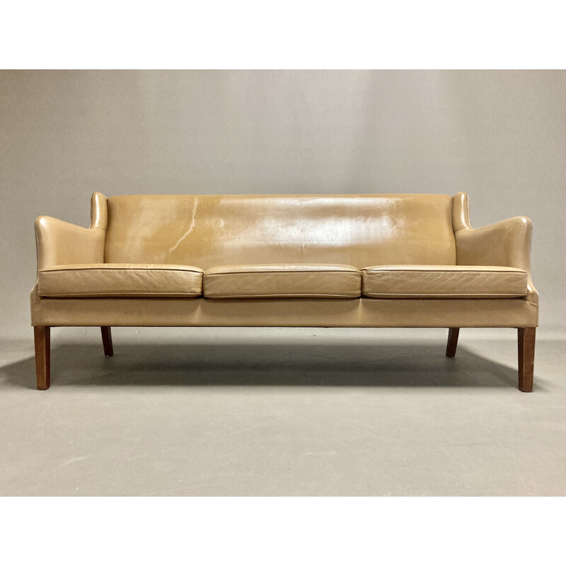 Scandinavian vintage leather sofa, 1950