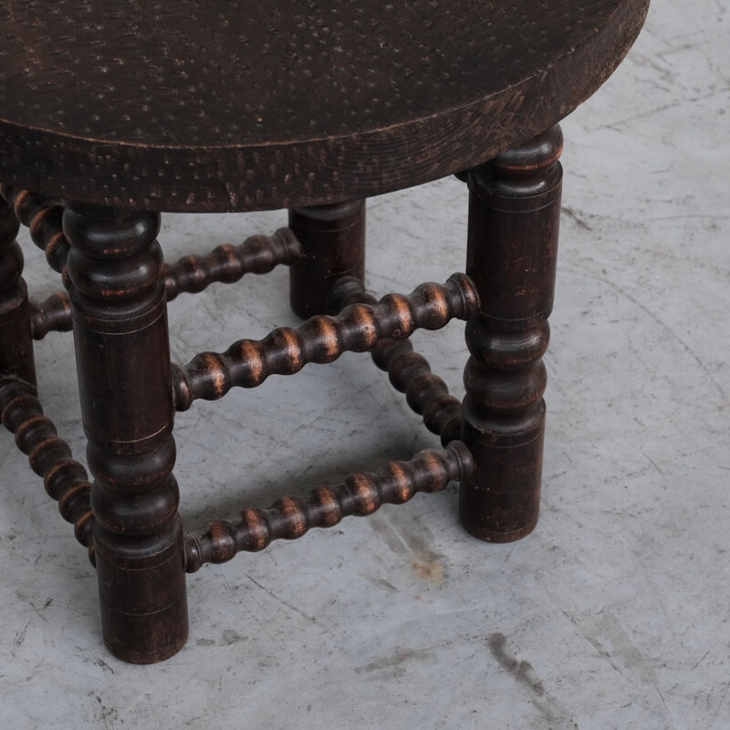 French oakwood mid-century side table by Charles Dudouyt, 1940s