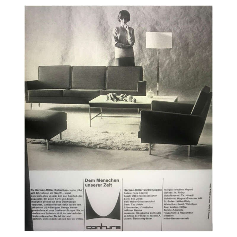 Canapé vintage en cuir de George Nelson pour Herman Miller, 1960