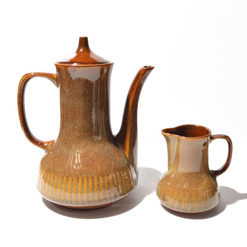 Vintage ceramic pitcher and milk jug by Adam Sadulski, Poland 1970