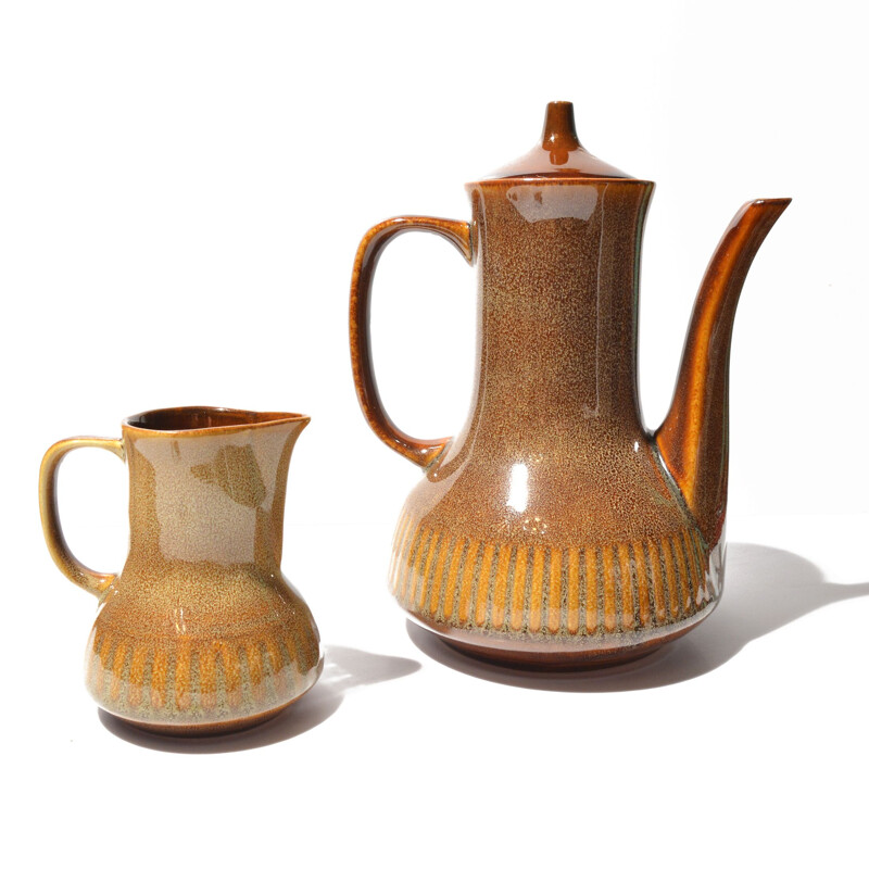 Vintage ceramic pitcher and milk jug by Adam Sadulski, Poland 1970