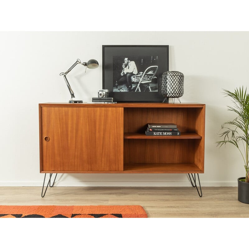 Vintage teak sideboard with one sliding door, Germany 1960s