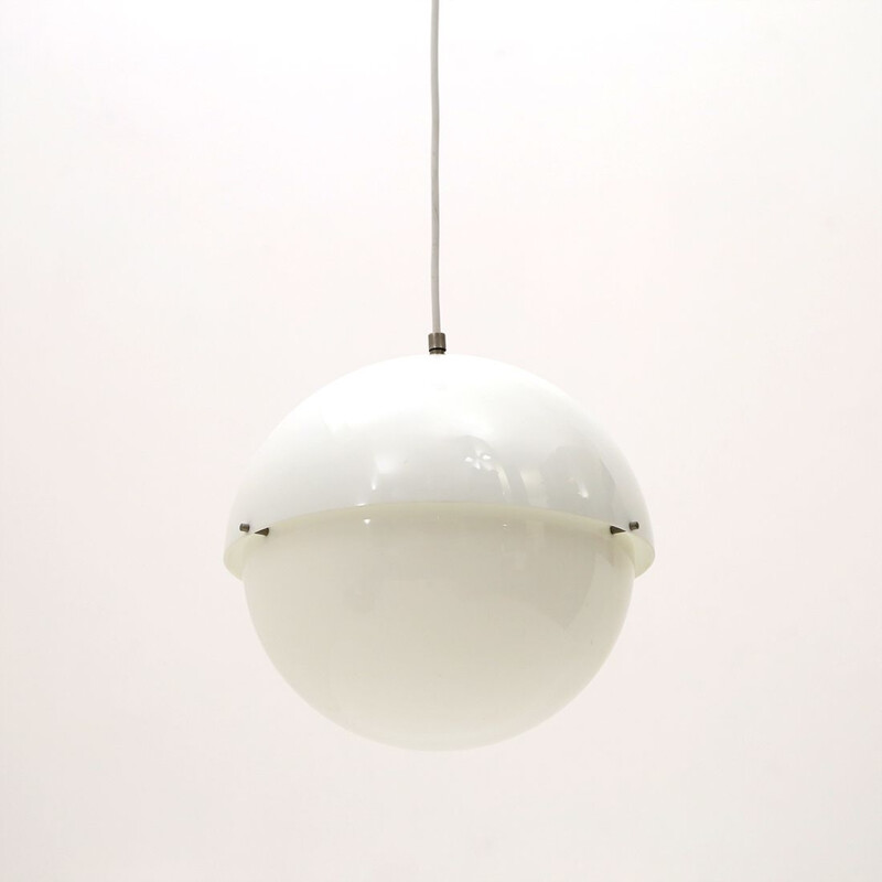 Vintage white perspex chandelier by Luigi Bandini Buti for Kartell, 1960s