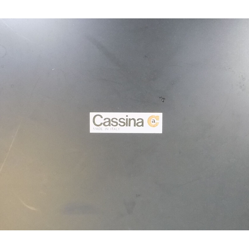 Poltrona vintage Cassina in pelle nera di Mario Bellini