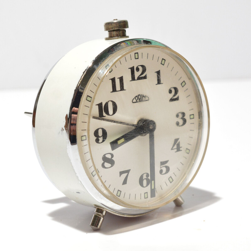 Vintage mechanical alarm clock, Czechoslovakia 1960s