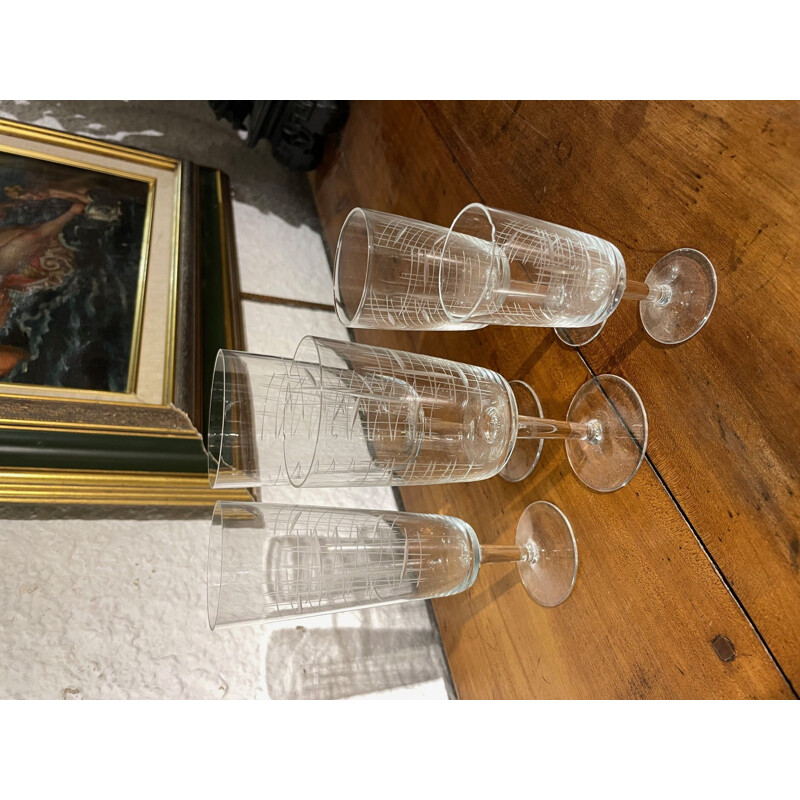 Set di 50 bicchieri vintage cesellati, 1950