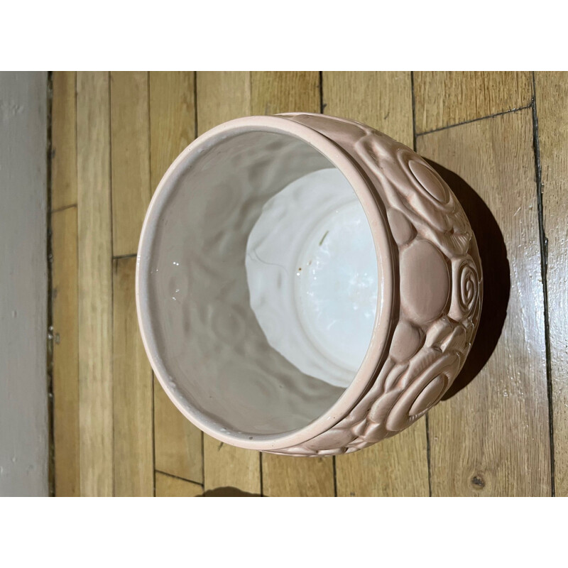 Paire de cache pots vintage en céramique saint clément