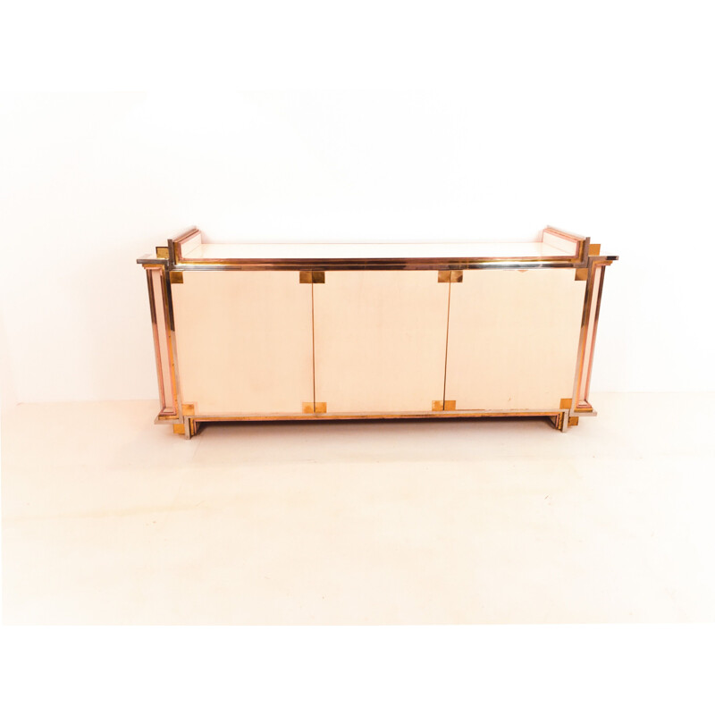 Vintage lacquer three-door sideboard by Alain Delon for Maison Jansen, 1972