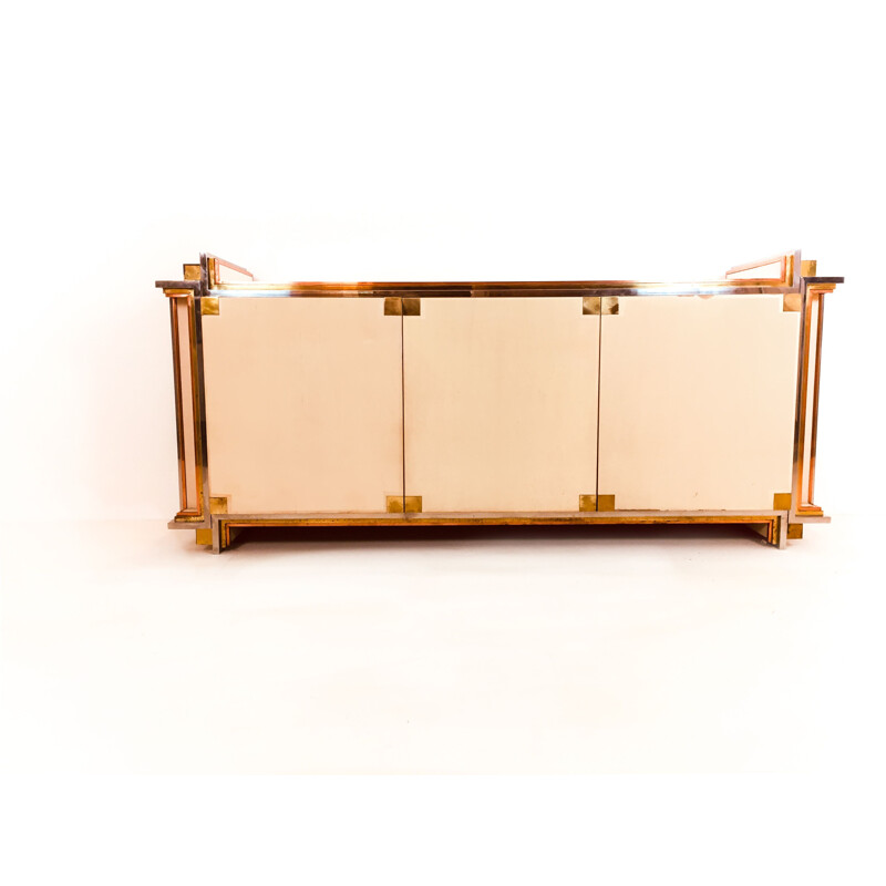 Vintage lacquer three-door sideboard by Alain Delon for Maison Jansen, 1972