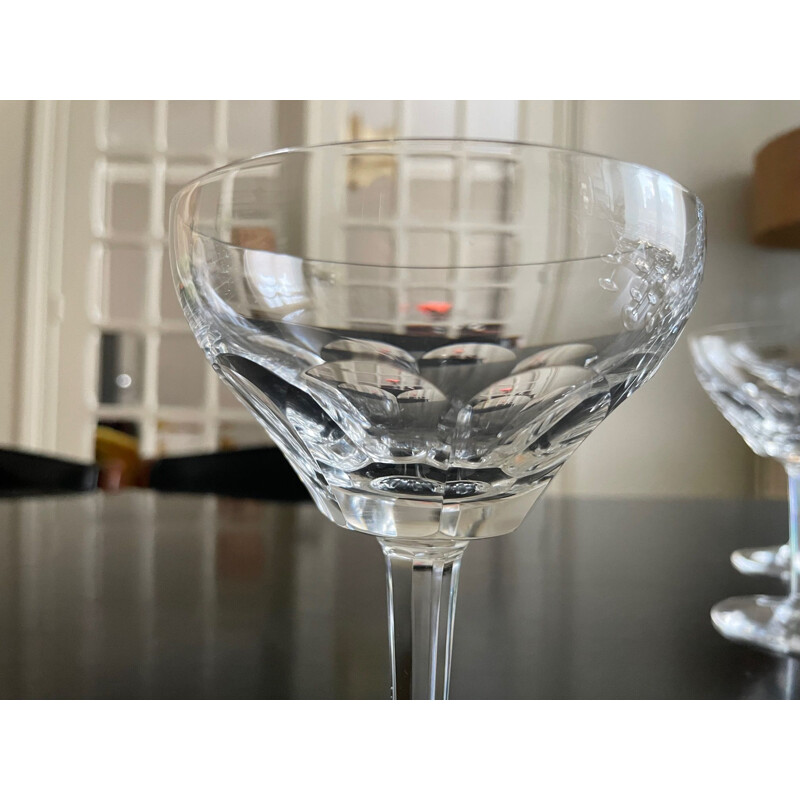 Set of 11 vintage champagne glasses in crystal