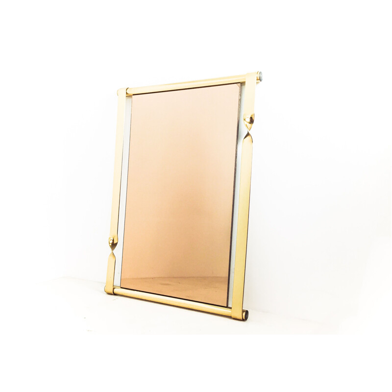 Mid century mirror with gold frame by Luciano Frigerio, Italy