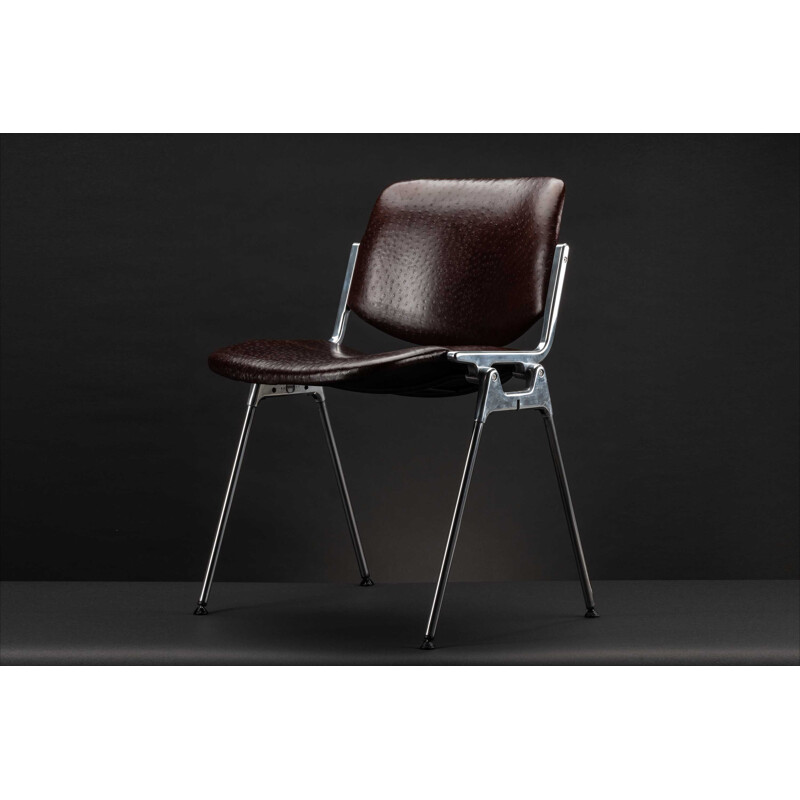 Vintage leather armchair by Giancarlo Piretti for Castelli
