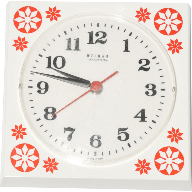 Vintage wall clock by Weimar, Germany 1970s