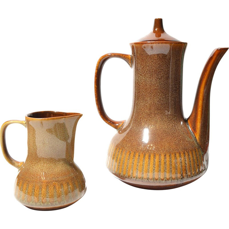 Vintage ceramic pitcher and milk jug by Adam Sadulski, Poland 1970