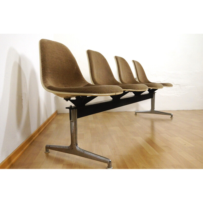 Herman Miller seating bench 4 side chairs, Charles EAMES - 1960s