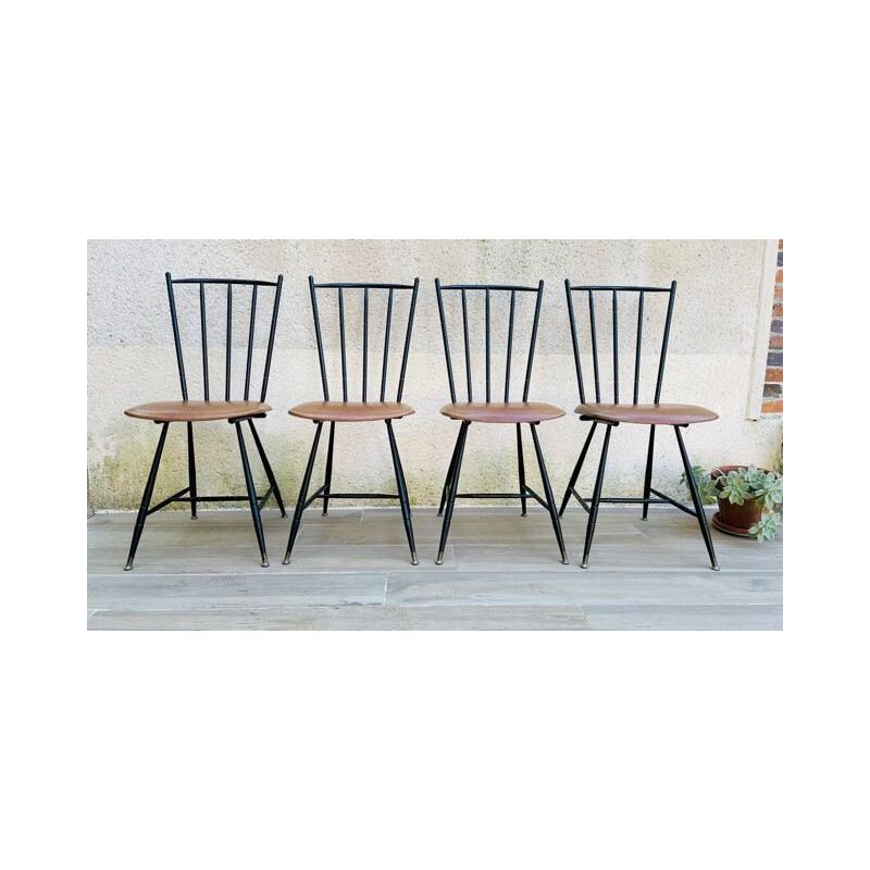 Set of 4 Scandinavian vintage bar chairs by Soudevinyl