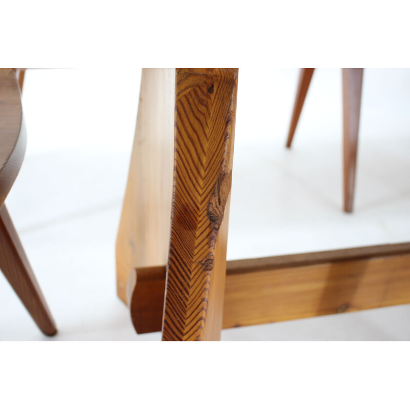 Vintage grenen stoel en tafel set door Jacob Kielland-Brandt voor I. Christiansen, Denemarken 1960