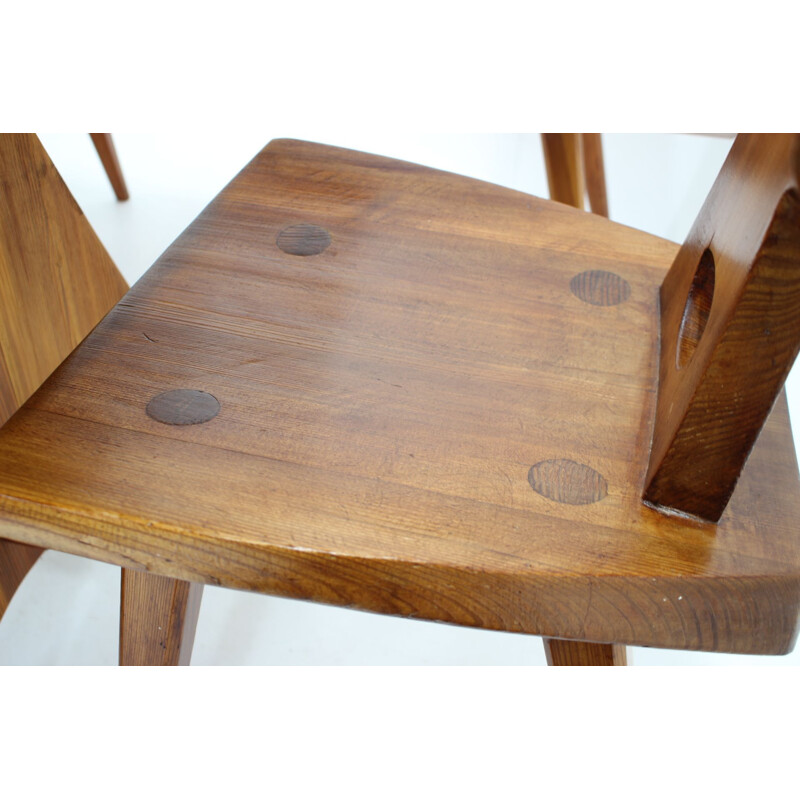 Set di sedie e tavoli in legno di pino vintage di Jacob Kielland-Brandt per I. Christiansen, Danimarca 1960