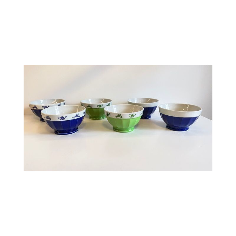 Lot de 6 bols italienne vintage Saturnia en porcelaine