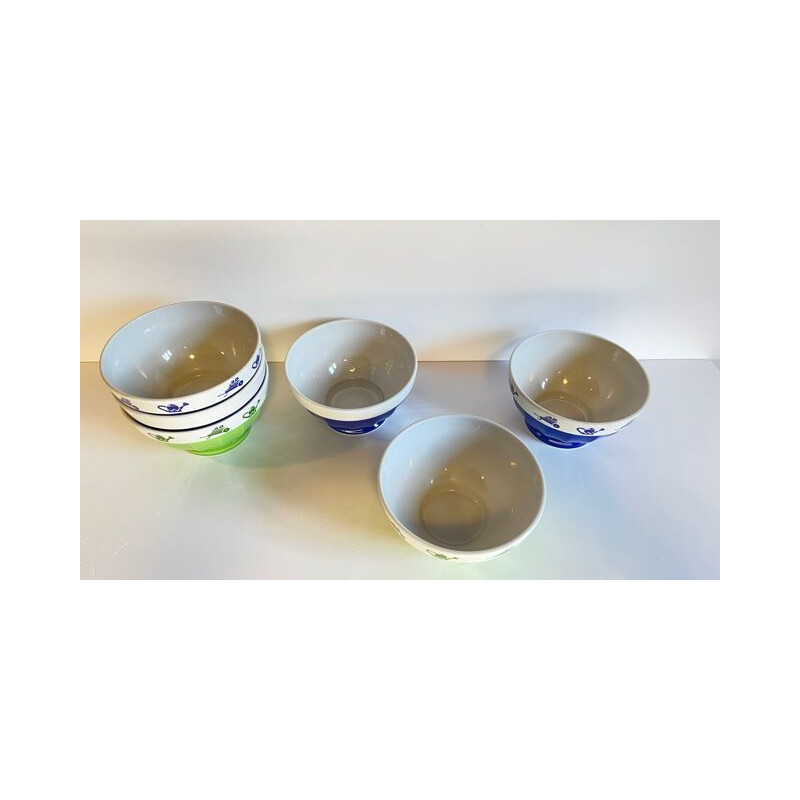 Conjunto de 6 taças de porcelana italiana Saturnia vintage