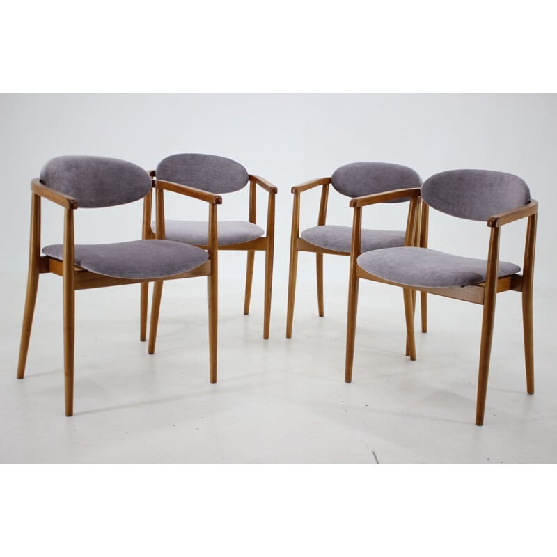 Ensemble de 4 chaises vintage par Antonin Suman, Tchécoslovaquie 1960