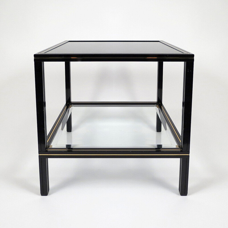 Paire de tables d'appoint françaises en verre et méta, Pierre VANDEL - 1970 