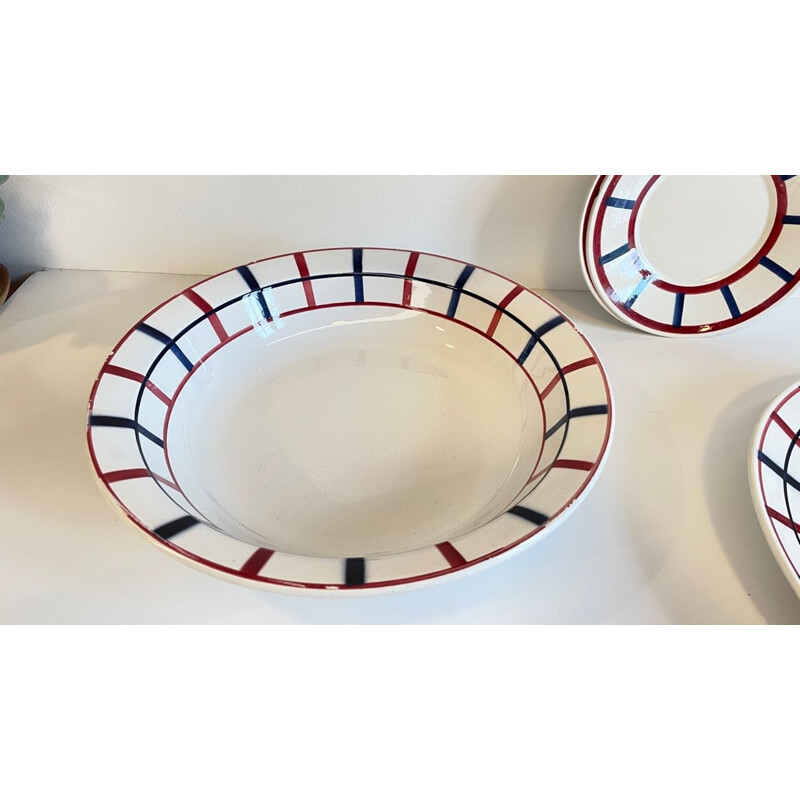 Set of 7 vintage ceramic presentation dishes by Hbcm Béarn, France