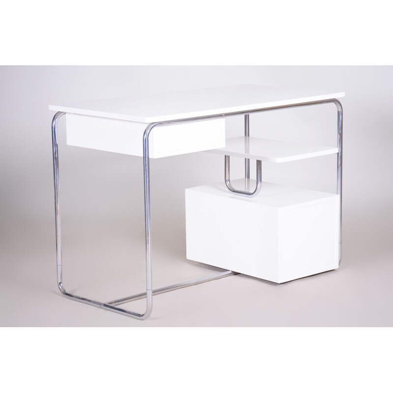 Bureau vintage Bauhaus blanc, Allemagne 1930