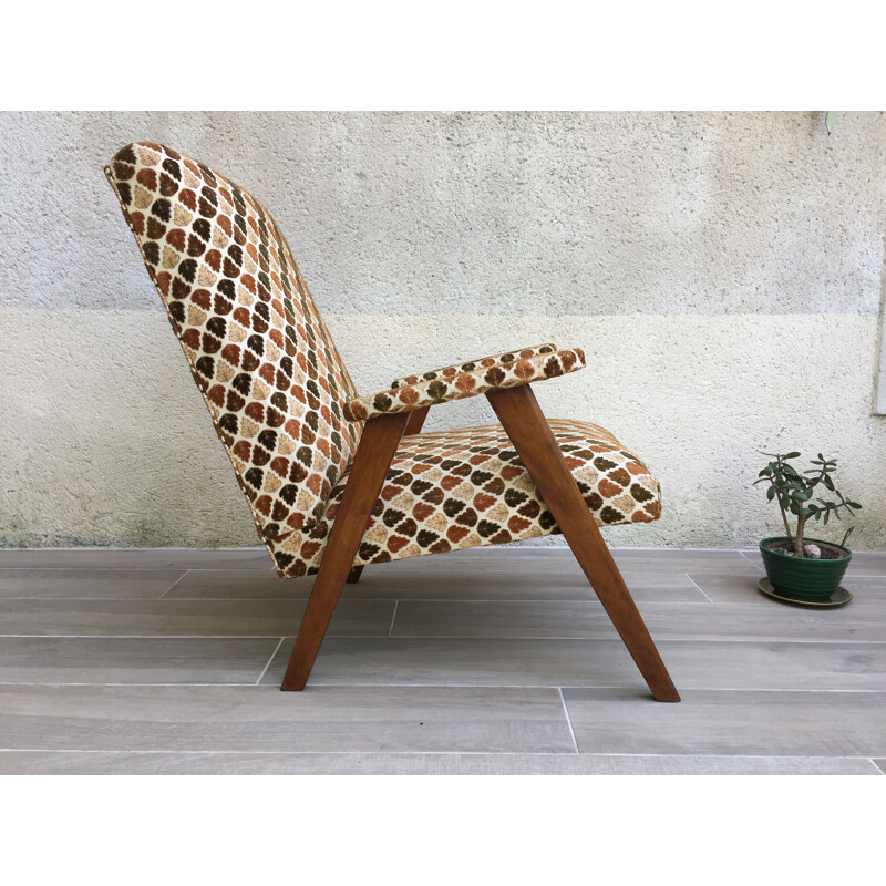 Vintage velvet armchair, 1950