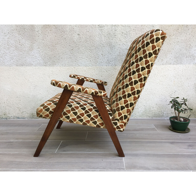 Vintage velvet armchair, 1950