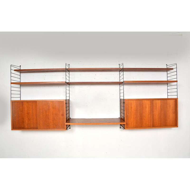 Scandinavian vintage teak shelving system by Nisse Strinning, 1960