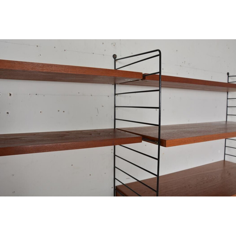 Scandinavian vintage teak shelving system by Nisse Strinning, 1960