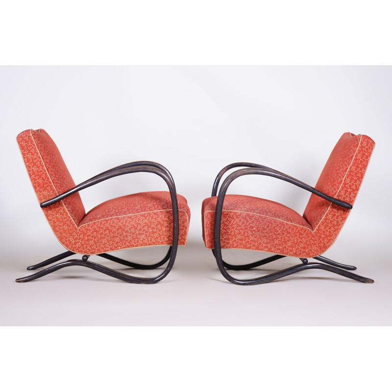 Paar vintage Art Deco fauteuils van Halabala voor Up Závody, 1930