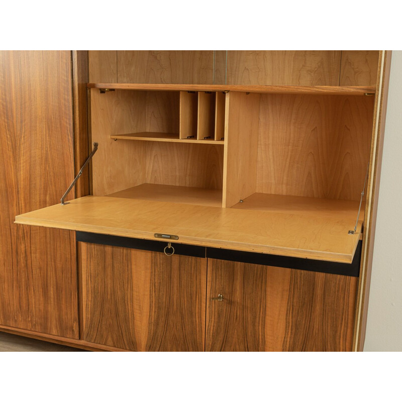 Vintage walnut highboard with four cabinet doors, Germany 1960s