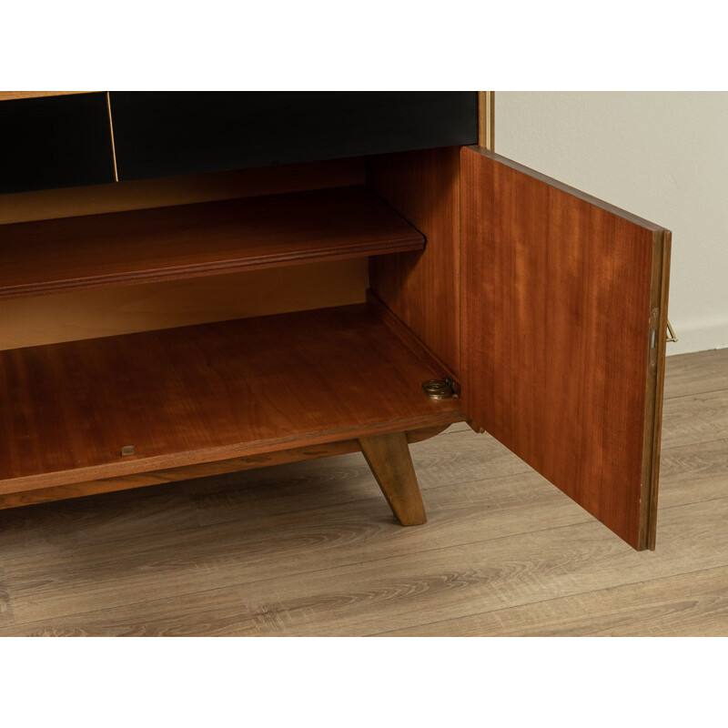 Vintage walnut highboard with four cabinet doors, Germany 1960s