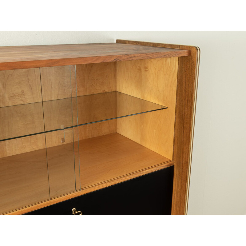 Vintage walnut highboard with four cabinet doors, Germany 1960s