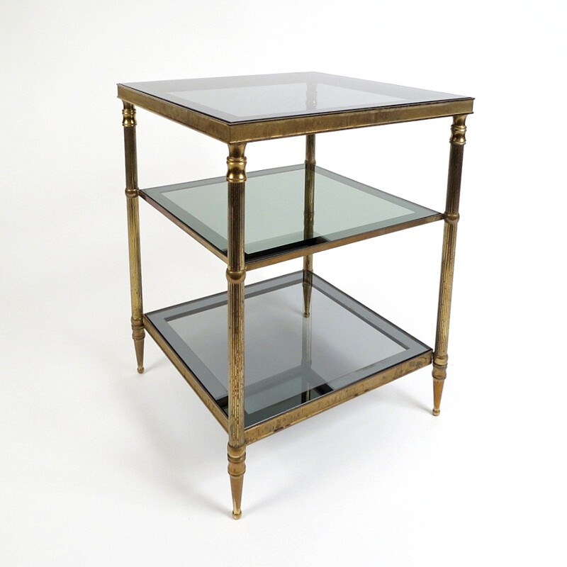 French side table in brass and glass - 1960